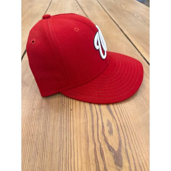 New Era 59Fifty MLB Washington Nationals Fitted Red Hat 7 1/4 - Picture 2 of 6
